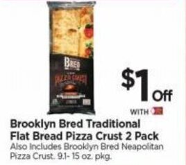 Tops Brooklyn Bred Traditional Flat Bread Pizza Crust 2 Pack offer