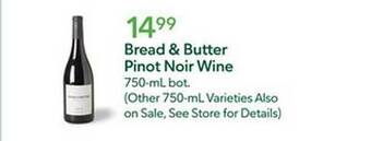Publix Bread & butter pinot noir wine offer