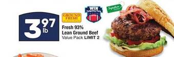Randalls Fresh 93% lean ground beef offer