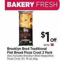 Tops Brooklyn bred traditional flat bread pizza crust 2 pack offer