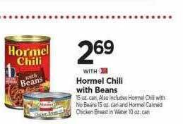 Tops Hormel chili with beans offer