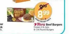 Tops Beef burgers offer