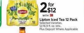 Tops Lipton iced tea 12 pack offer