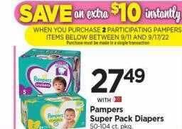 Tops Pampers super pack diapers offer