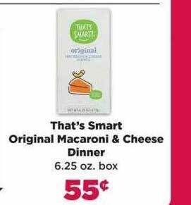 Tops That's smart original macaroni & cheese dinner offer