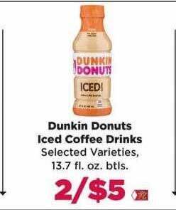 Tops Dunkin donuts iced coffee drinks offer