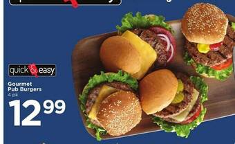 Cub Foods Gourmet pub burgers offer