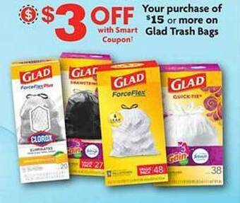 Family Dollar Glad trash bags offer
