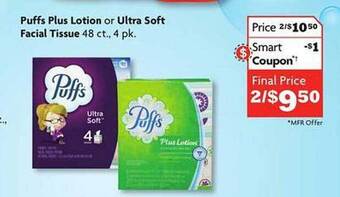 Family Dollar Puffs plus lotion or ultra soft facial tissue offer