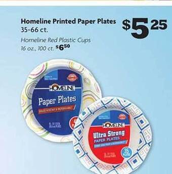 Family Dollar Homeline printed paper plates offer