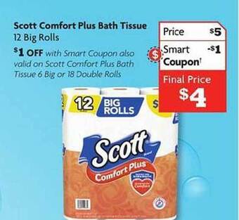Family Dollar Scott comfort plus bath tissue offer