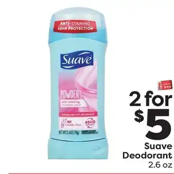 Weis Markets Suave deodorant - 2 for $5 offer