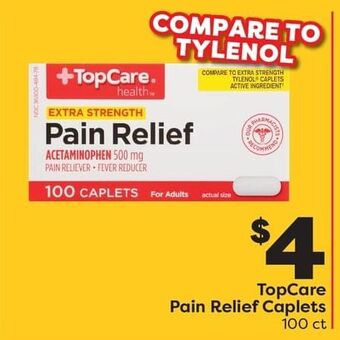 Weis Markets Topcare pain relief caplet offer