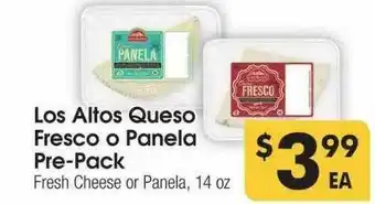 Cardenas Los altos queso fresco o panela pre-pack fresh cheese or panela offer