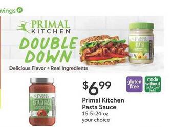 Publix Primal kitchen pasta sauce offer