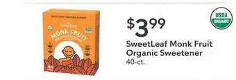 Publix Sweetleaf monk fruit organic sweetener offer