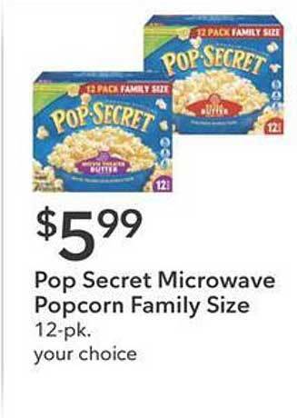 Publix Pop secret microwave popcorn family size offer