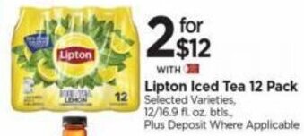 Tops Lipton Iced tea 12 Pack offer