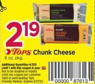 Tops Tops Chunk Cheese offer
