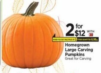 Tops Homegrown Large Carving Pumpkins offer