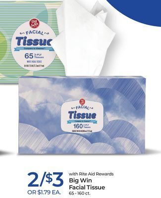 Rite Aid Big win facial tissue offer