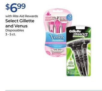 Rite Aid Select gillette and venus disposables offer