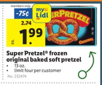 Lidl Super pretzel® frozen original baked soft pretzel offer