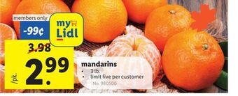 Lidl Mandarins offer
