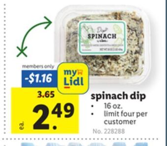 Lidl Spinach dip offer
