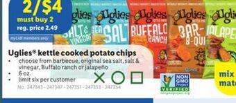 Lidl Uglies® kettle cooked potato chips offer