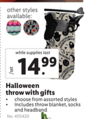 Lidl Halloween throw with gifts offer
