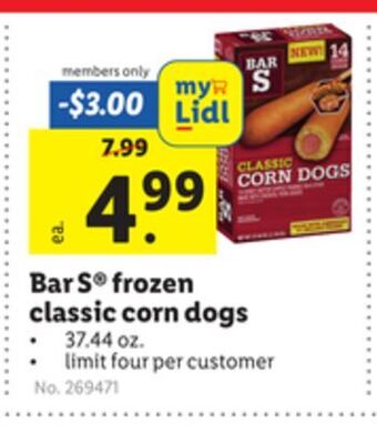 Lidl Bar s® frozen classic corn dogs offer