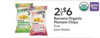 Publix Barnana organic plantain chips offer