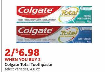 Fareway Colgate total toothpaste offer
