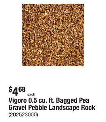 The Home Depot Vigoro 0.5 cu. ft. bagged pea gravel pebble landscape rock offer