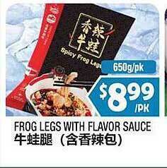 99 Ranch Frog legs with flavor sauce offer