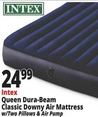 Ocean State Job Lot Intex queen dura-beam classic downy air mattress offer