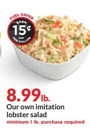 Hy-Vee Our own imitation lobster salad offer