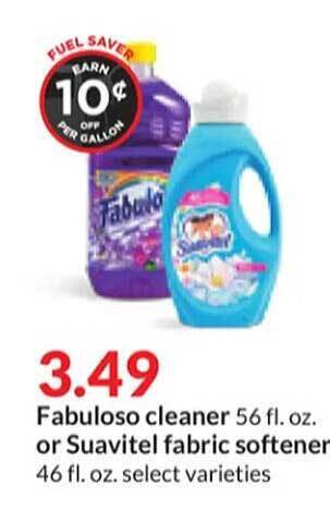 Hy-Vee Fabuloso cleaner or suavitel fabric softener offer
