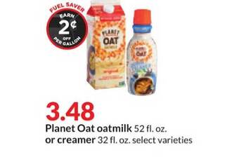 Hy-Vee Planet oat oatmilk or creamer offer