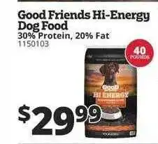 Rural King Good friends hi-energy dog food offer