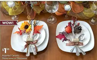 Dollar Tree Assorted ceramic dinnerware or glassware offer