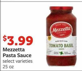 Fareway Mezzetta pasta sauce offer