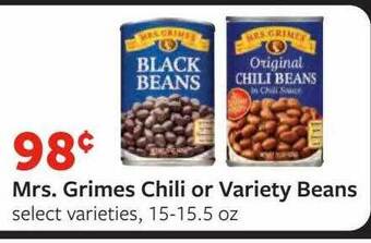 Fareway Mrs grimes chili or variety beans offer