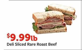 Fareway Deli sliced rare roast beef offer