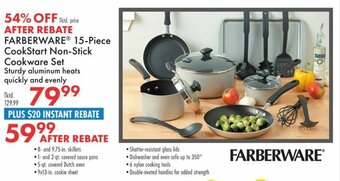 Boscov's Farberware 15-Piece CookStart Non-Stick Cookware Set offer