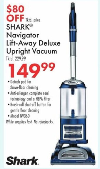 Boscov's Shark Navigator Lift-Away Deluxe Upright Vacuum offer