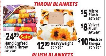 Ocean State Job Lot Throw blankets micro plush offer