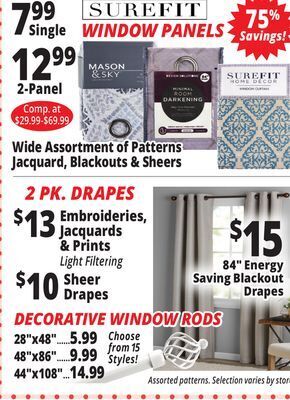 Ocean State Job Lot Curtains offer