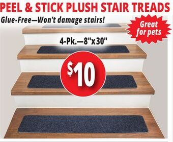 Ocean State Job Lot Peel & stick non-slip stair treads, 4-pack offer